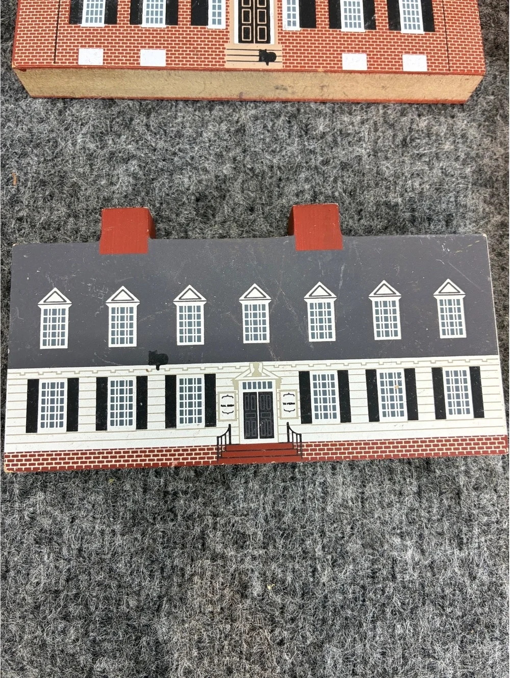 The Cats Meow Set of 4 90s Vintage Decorative Wooden House Buildings #3